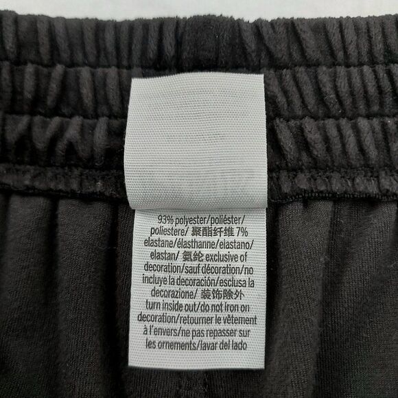 Pink Victoria's Secret Fleece Jogger Pants Womens Medium Black Tapered Athletic - Picture 9 of 9